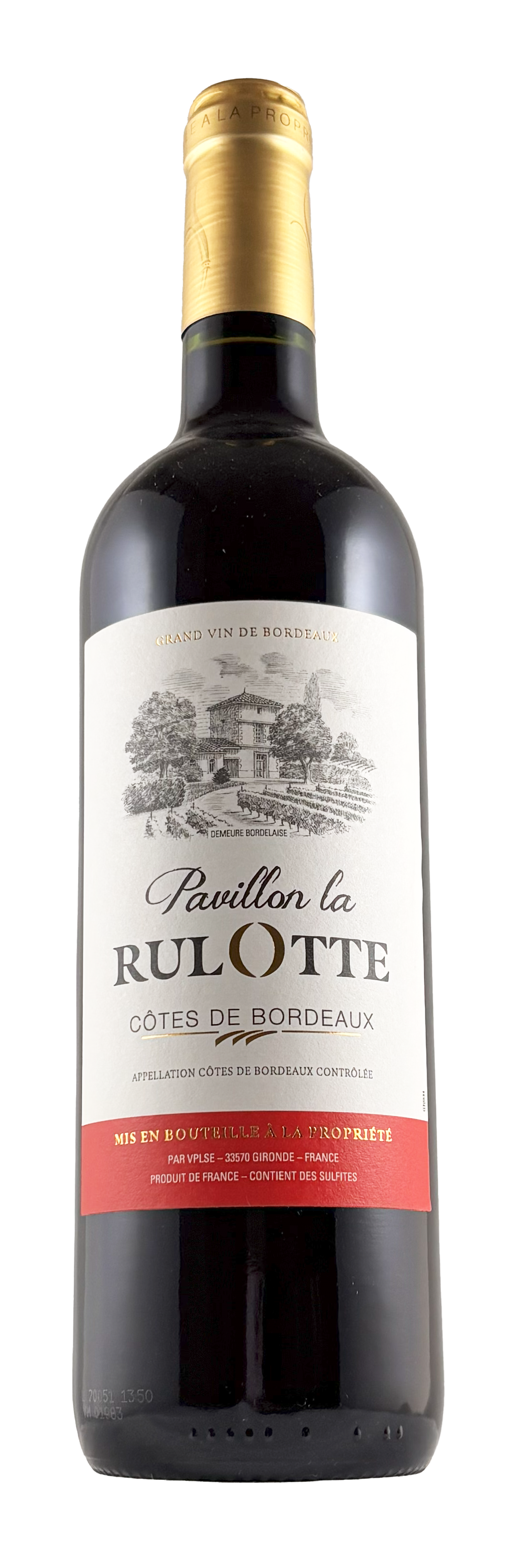 COTES DE BORDEAUX AOC ROUGE 2018 PAVILLON LA RULOTTE