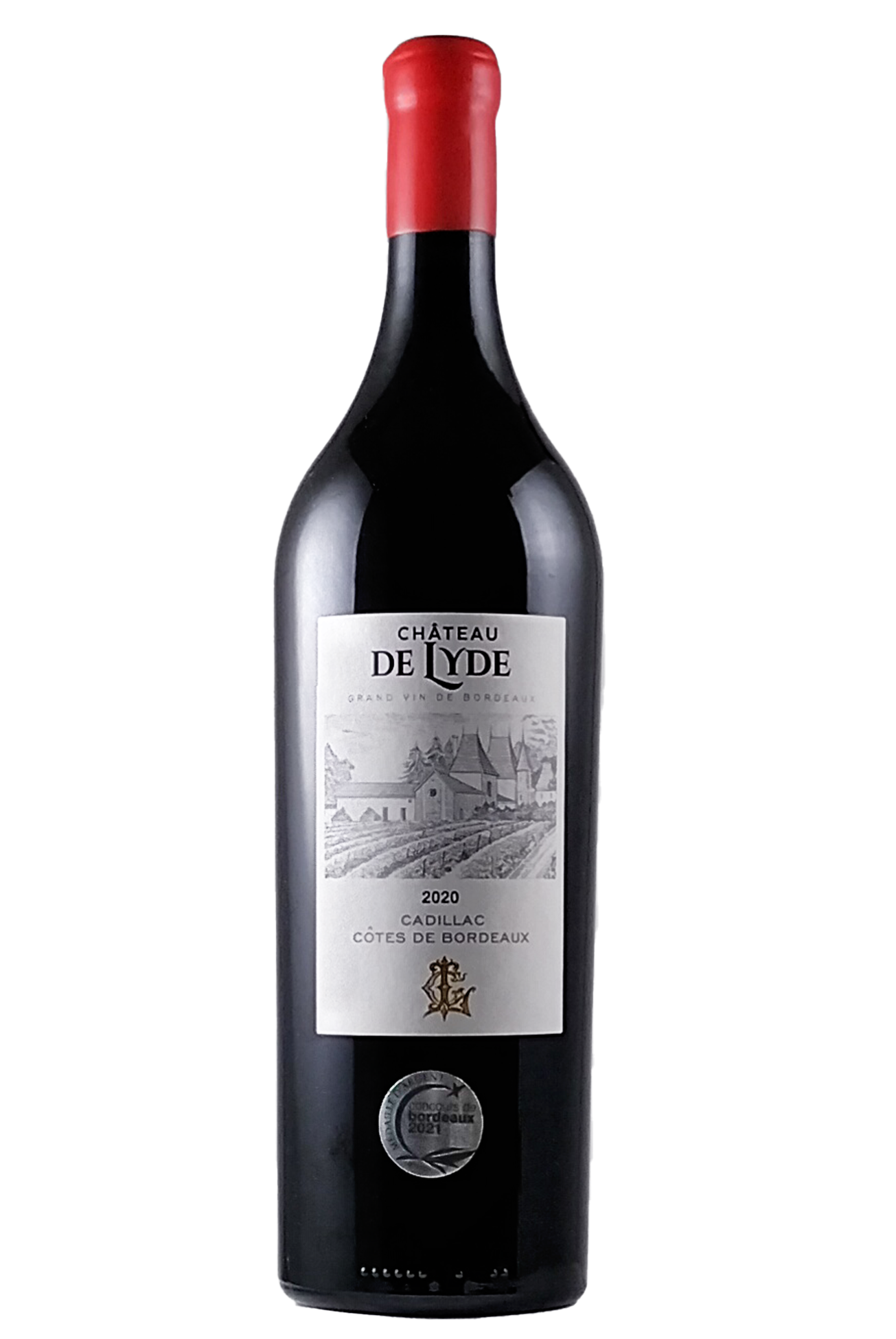MAGNUM - CADILLAC COTES DE BORDEAUX AOC ROUGE 2020 CHATEAU DE LYDE - MEDAILLE D'ARGENT