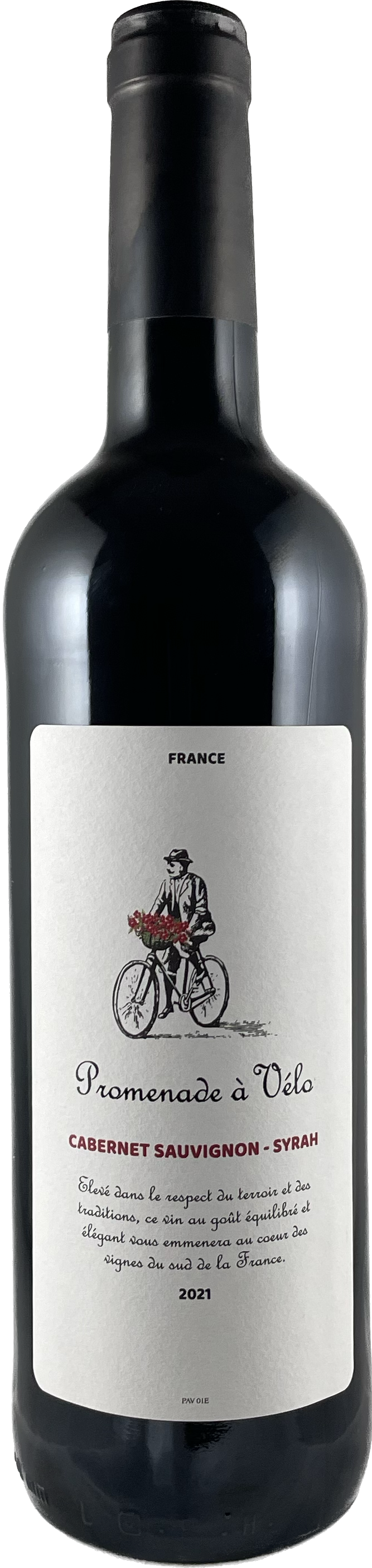 IGP PAYS D'OC 2021 ROUGE PROMENADE A VELO  CABERNET SAUVIGNON - SYRAH
