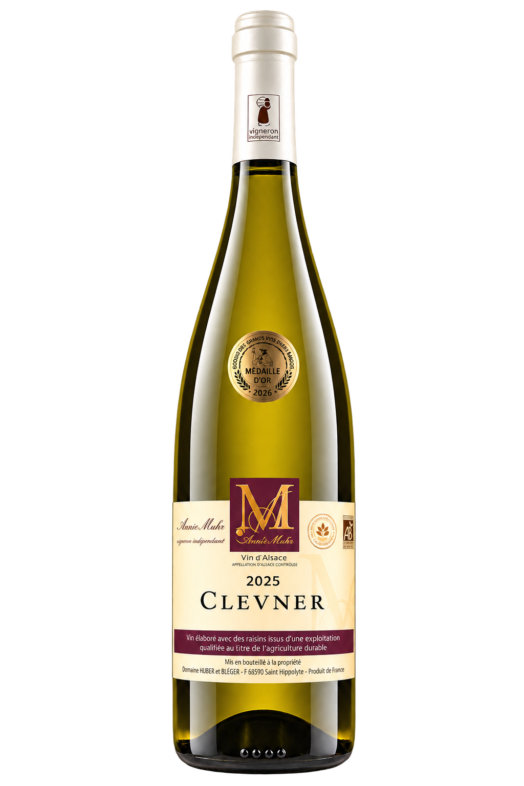 ALSACE AOC BLANC 2025 CLEVNER ANNIE MUHR - MEDAILLE D'OR A MACON EN 2026